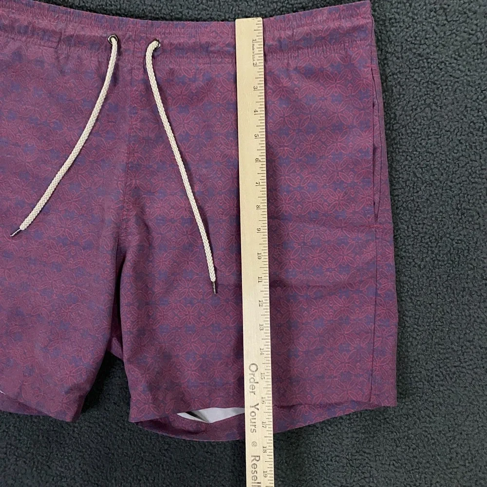Faherty Swim Shorts Mens XL Mesh Lined Drawsting Board‎ Foral Red Purple